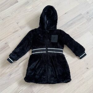 Karl Lagerfeld Girl’s KL Back Logo Faux Fur Coat Size 4